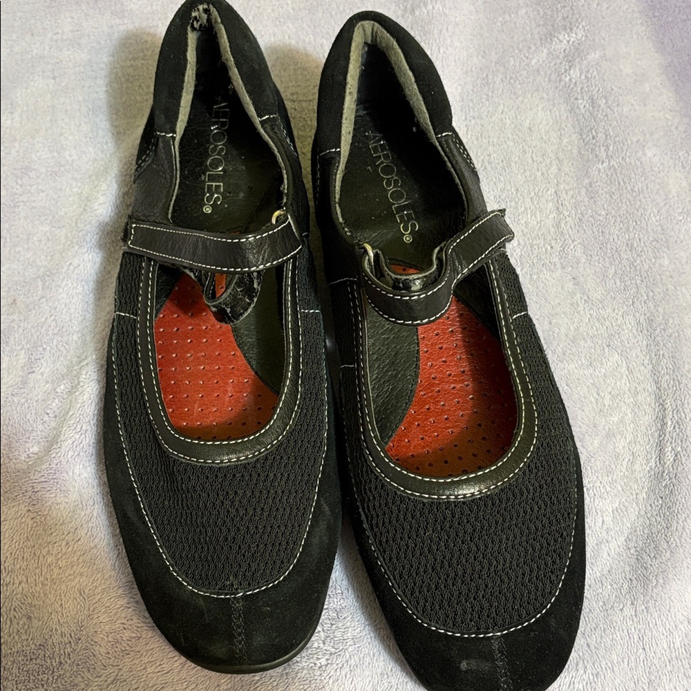 AEROSOLES Black Mary Jane Flats